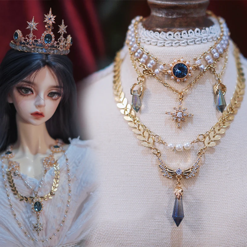 

D04-A934 children toy 1/3 BJD uncle SD doll's Photo props Accessoriess decoration Jewelry grey blue necklace 1pcs