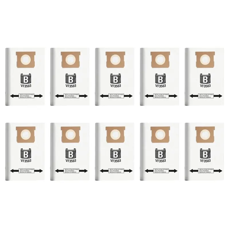 Bolsas de vacío EMECE-VF3503 compatibles con aspiradoras húmedas/secas Ridgid de 5 a 10 galones, para aspiradoras Ridgid Shop Vac de 6 a 9 galones