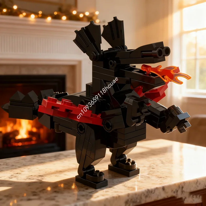 

104pcs MOC brick built classic dragon Castle Model Building blocks Christmas gift Construction DIY toy creative idea Education