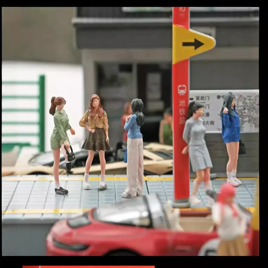 1:64 anime menina série mini boneca figura modelo em miniatura fotografia adereços modelo de cena diy mesa areia paisagismo ornamento presente