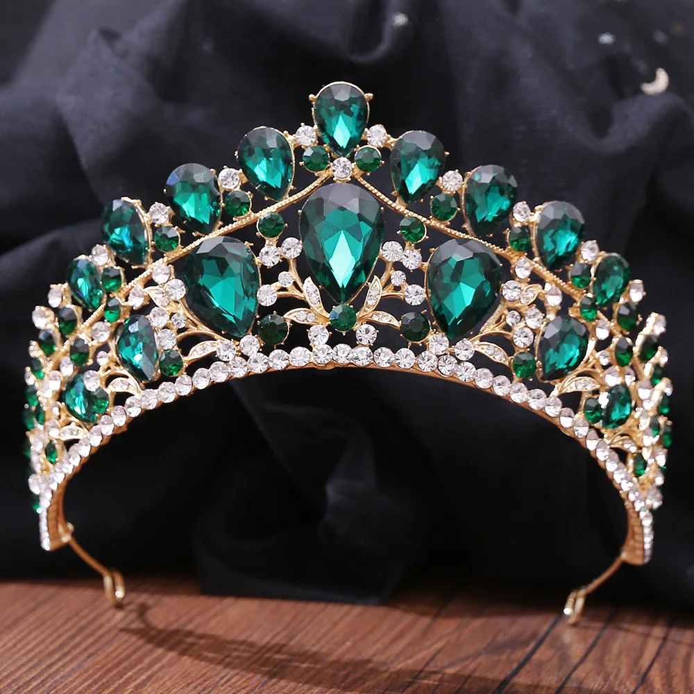 Baroque Crystal Crown Tiara For Women Bride Rhinestone Prom Diadem Women Bridal Wedding Hair Accessories Jewelry Crown Tiara