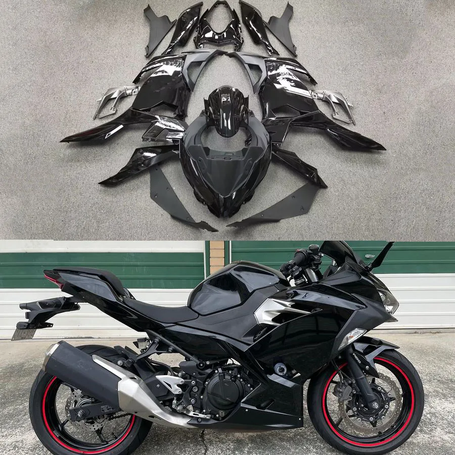 Glossy Black ABS Injection Fairing Kit Body Work For KAWASAKI Ninja 400 2018 2019 2020 Total 21PCS