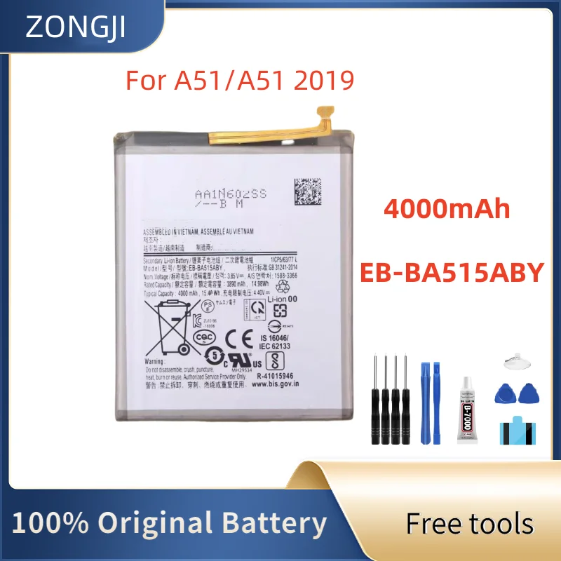 

Новый аккумулятор 4000 мАч EB-BA515ABY для A51/A51 2019, аккумуляторы + бесплатные инструменты