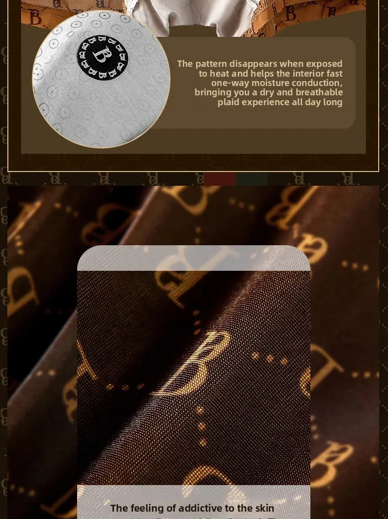 Calzoncillos de seda de leche estampados para hombre, transpirables, de ángulo plano, de cintura media, cómodos para el hogar