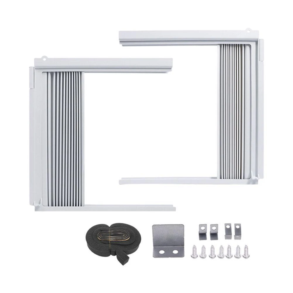 

Side Panels with Frame Set for Window Air Conditioner Accordion Filler Kit Designed to Seal Gaps and Prevent Dust Ingress