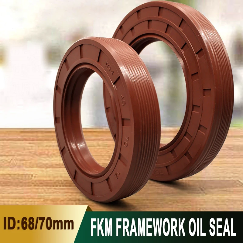 1Pcs ID 68/70mm TC/FB/TG4 FKM Framework Oil Seal OD 80/82/85/90/95/100- 125mm Thickness 8mm - 13mm Fluoro Rubber Gasket Rings