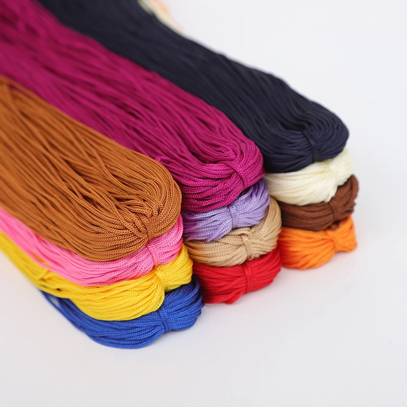 100M Hollow Ice Silk Hook Thread Yarn Color Crochet Summer Nylon Cords DIY Hand-Woven Bracelet Braided Shoes Handicrafts