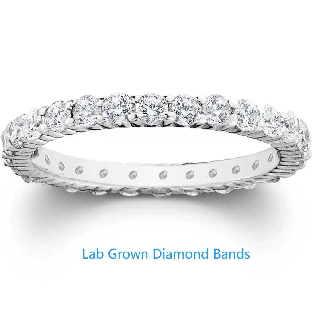 Platinum 950 1.2ctw 2.5mm Each Diamond HPHT DEF VS-VVS Prong Setting Diamond Eternity Wedding Ring For Lady Anniversary Gift