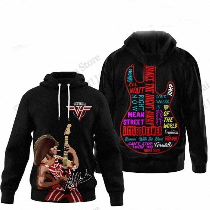 

Новая толстовка-худи в стиле хэви-метал с 3D-принтом группы Van Halen, модная унисекс-футболка оверсайз в стиле хип-хоп, спортивный костюм, мужская одежда
