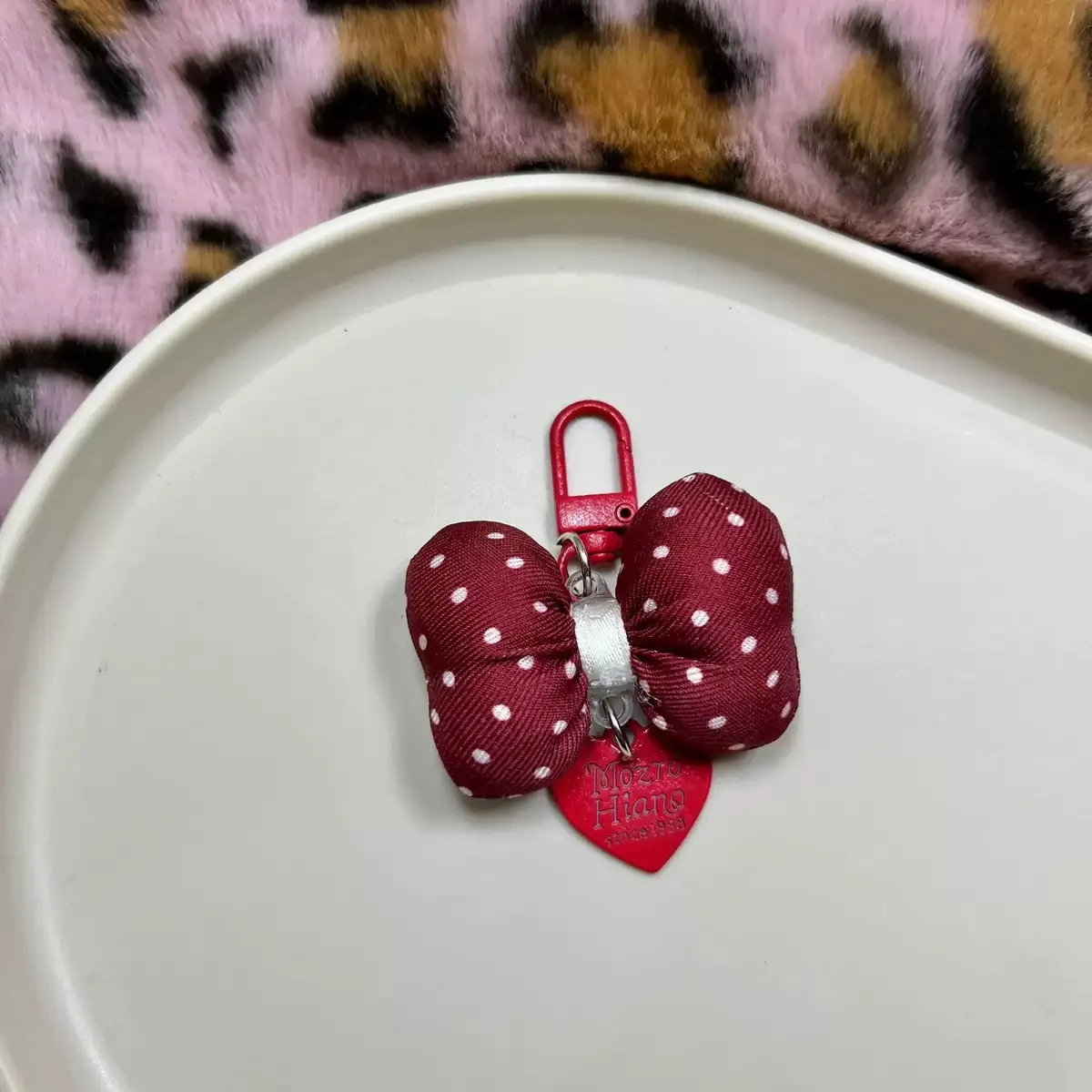 Sweetheart Candy-Colored Gingham Bow Bag Charm