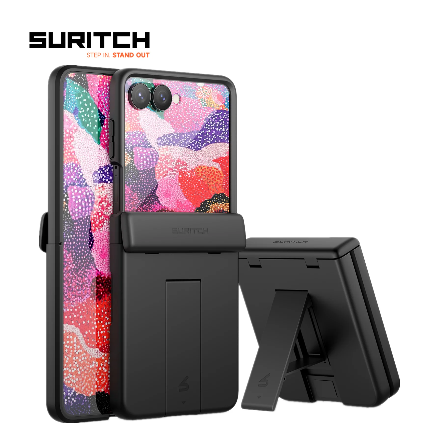 For Samsung Galaxy Z Flip 8 Case with Hinge Protection Built-in Kickstand Screen Protector Shockproof  Bumper Protective Cover