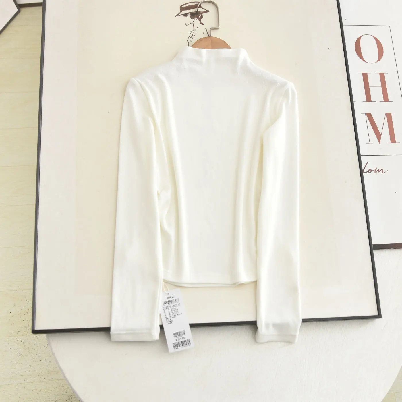 

Женская облегающая футболка с длинным рукавом, высоким воротником, утягивающая талию, с расклешенным низом, модная базовая футболка