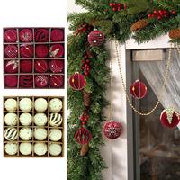 16pcs 6cm Wine Red Christmas Ball Ornaments Christmas Tree Party Decoration 2026 New Year DIY Pendant 2025 Xmas Navidad