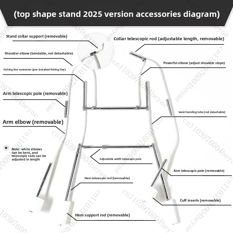 

Multifunctional Top Shooting Modeling Stand White Background Invisible Hanging Hanger Clothing Photography Props Model