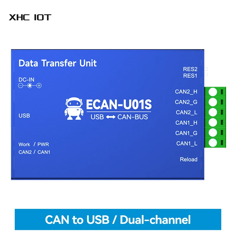 PEUT à Convertisseur USB CAN2.0 Débogueur Bus Analyseur XHCIOT ECAN-U01S CAN-BUS Bidirectionnel 2-Émetteur-récepteur Portatif Relais