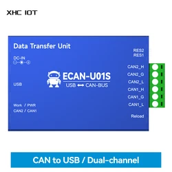 Convertitore CAN-USB Analizzatore bus debugger CAN2.0 XHCIOT ECAN-U01S Relè portatile ricetrasmettitore bidirezionale a 2 vie CAN-BUS