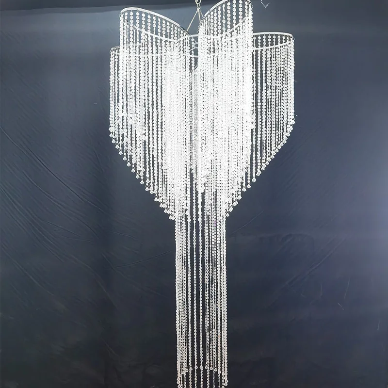Acrylic beaded chandelier, creative light luxury atmosphere arrangement props