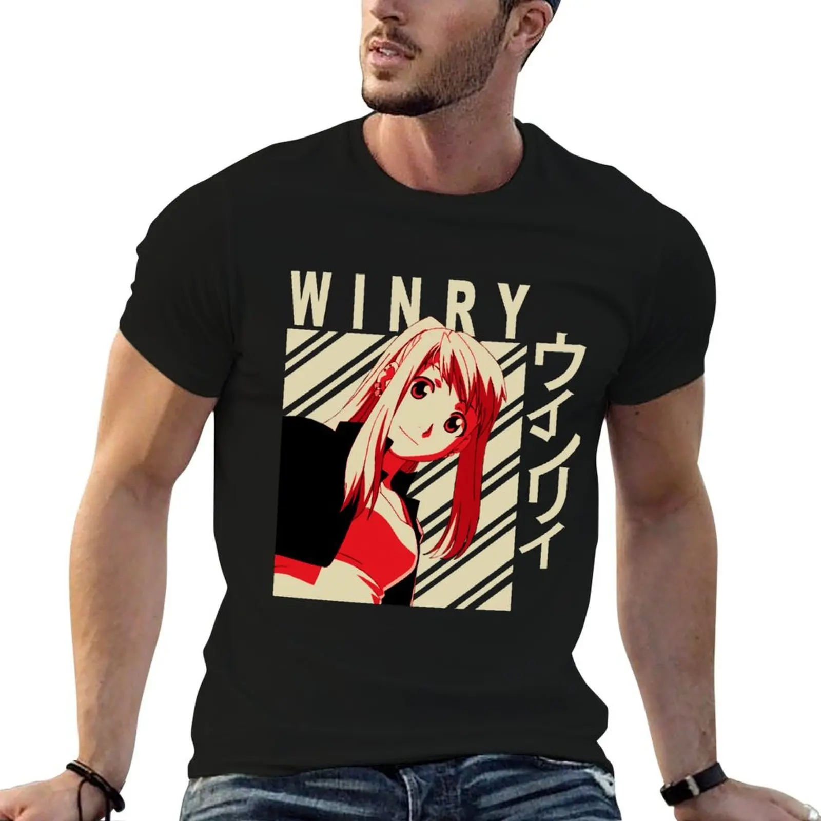 

Winry Rockbell - Vintage Art T-Shirt black cotton t-shirt plain for man package man t shirts graphic cotton tshirt 100% T-shirt