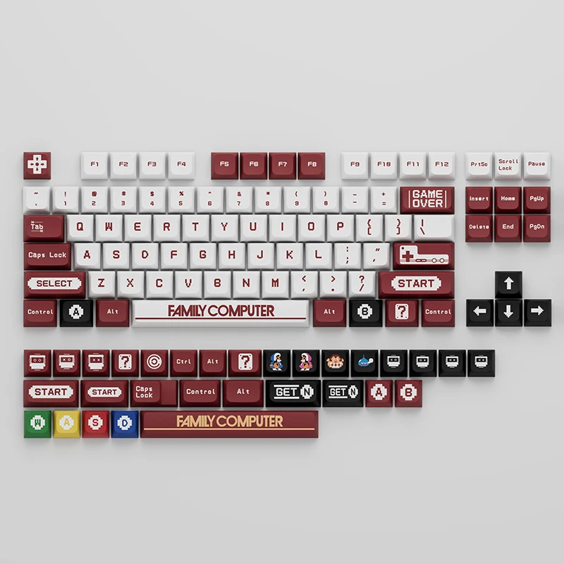 

Personalized XDA highly customized PBT material hot sublimation red and white machine mechanical keyboard keycap opaque free shi