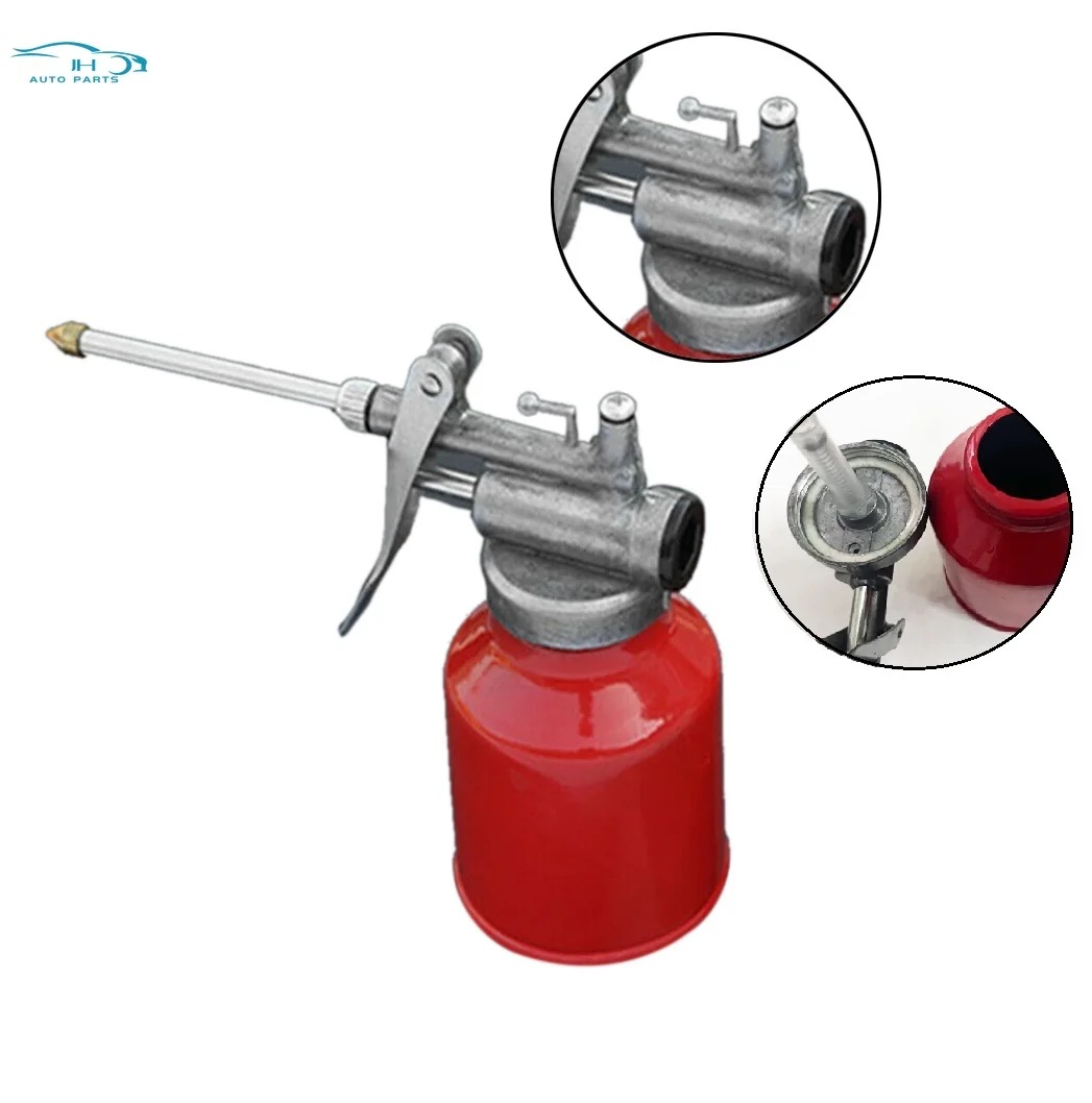 250ml Oil Can Die Cast Body With Rigid Spout Thumb Pump Workshop Oiler With Sealing Gasket Aluminum Cover Plastic Cover