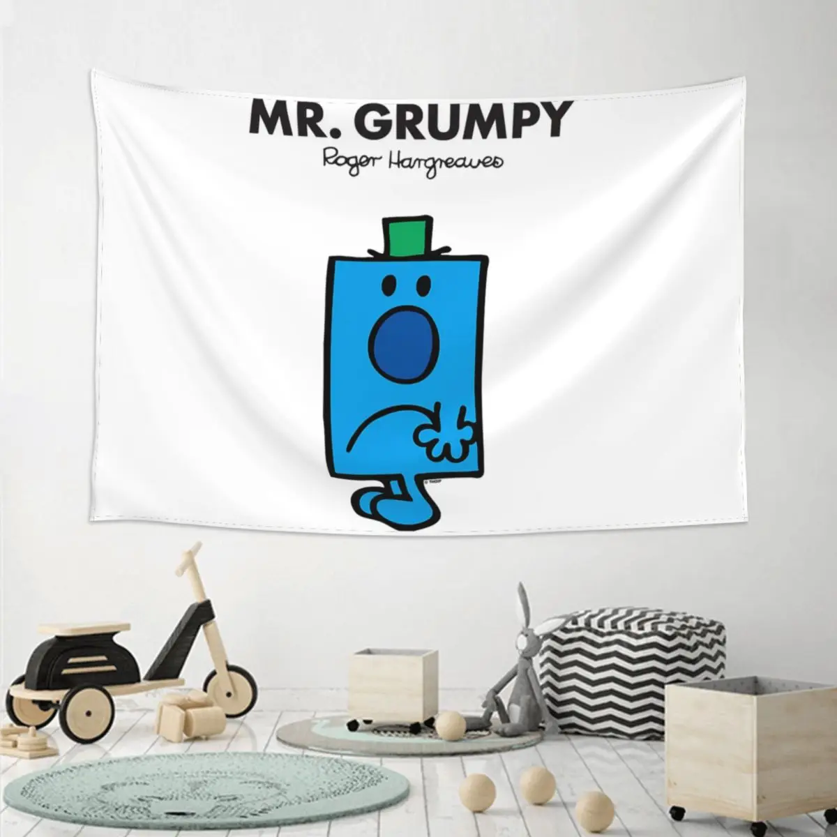 Mr. Grumpy Tapestry Hippie Wall Hanging Aesthetic Home Decor Tapestries for Living Room Bedroom Dorm Room