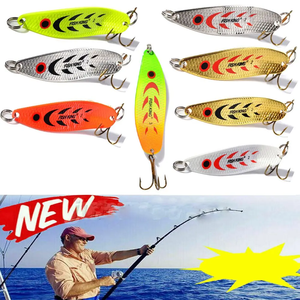 1PC 18g 27g Spinner Fishing Lure Metal Bait Spoon Fishing Tackle  Sequin Paillette Single Hooks