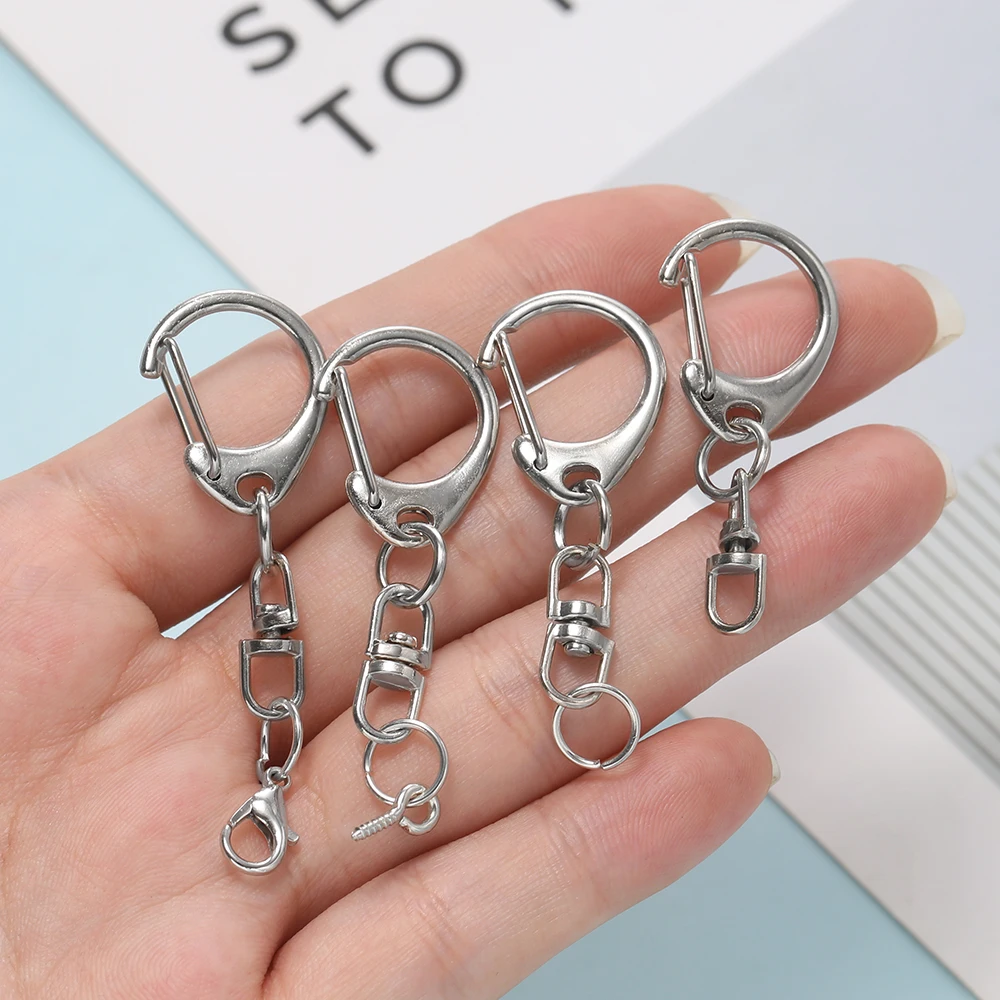 10 teile/lose C Form Karabinerverschluss Schlüssel Ring Schlüsselbund Verschlüsse Stecker Haken Für DIY Schmuck Machen Schlüssel Kette Zubehör