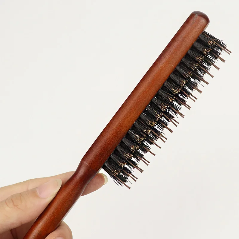 Professional Salon Teasing Back Hair Brushes Boar Bristle Wood Slim Line Comb Hairbrush Extension Hairdressing Styling Tools DIY