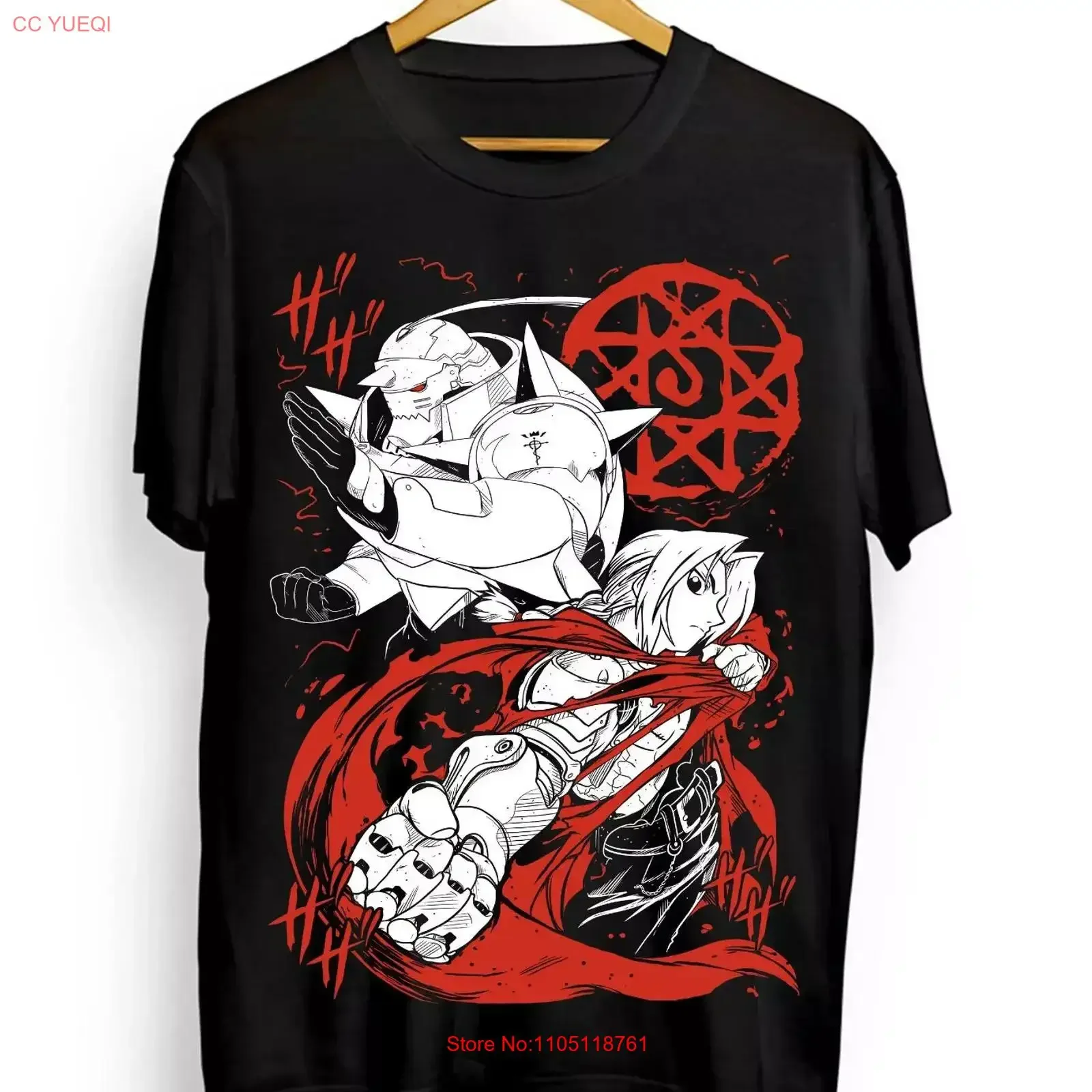 Fullmetal Alchemist T Shirt Brotherhood Alphonse Elric Black All Size vintage Washed Slightly Unisex Comfortable streetwear