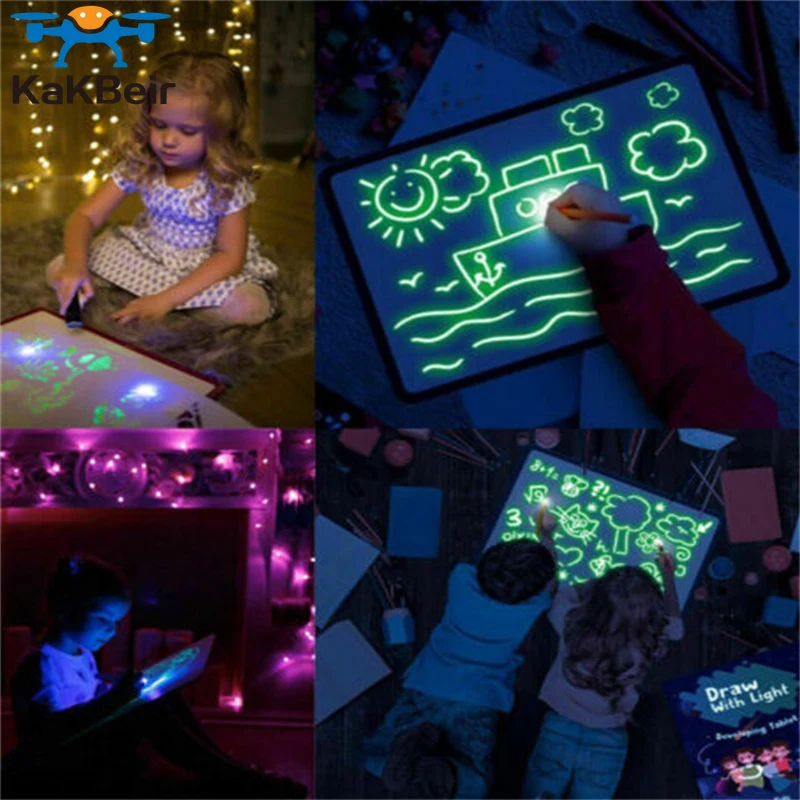 Hot sale Children's luminous drawing board luminous handwriting board 3D fluorescent graffiti writing board Non liquid crystal