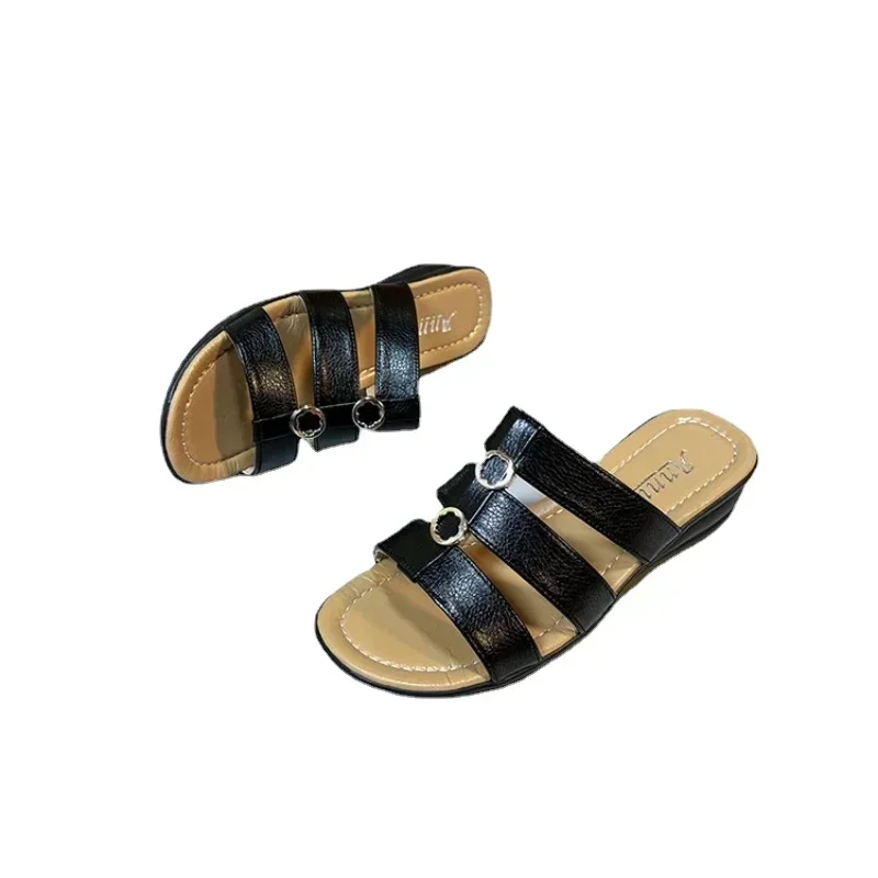 Women Summer Wedges Slippers Female Open Toe Flip Flops High Heels Sandals Design Dress Casual Slides