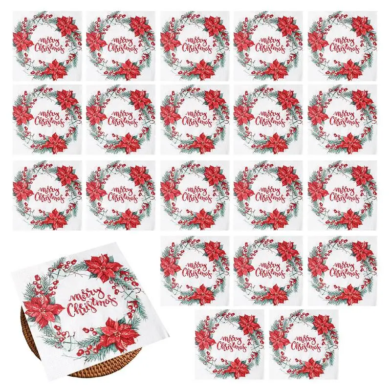 Christmas Paper Napkin Holiday Decor Printing Napkins Christmas Design Paper Napkins Tableware Decor Paper Napkins For Winter