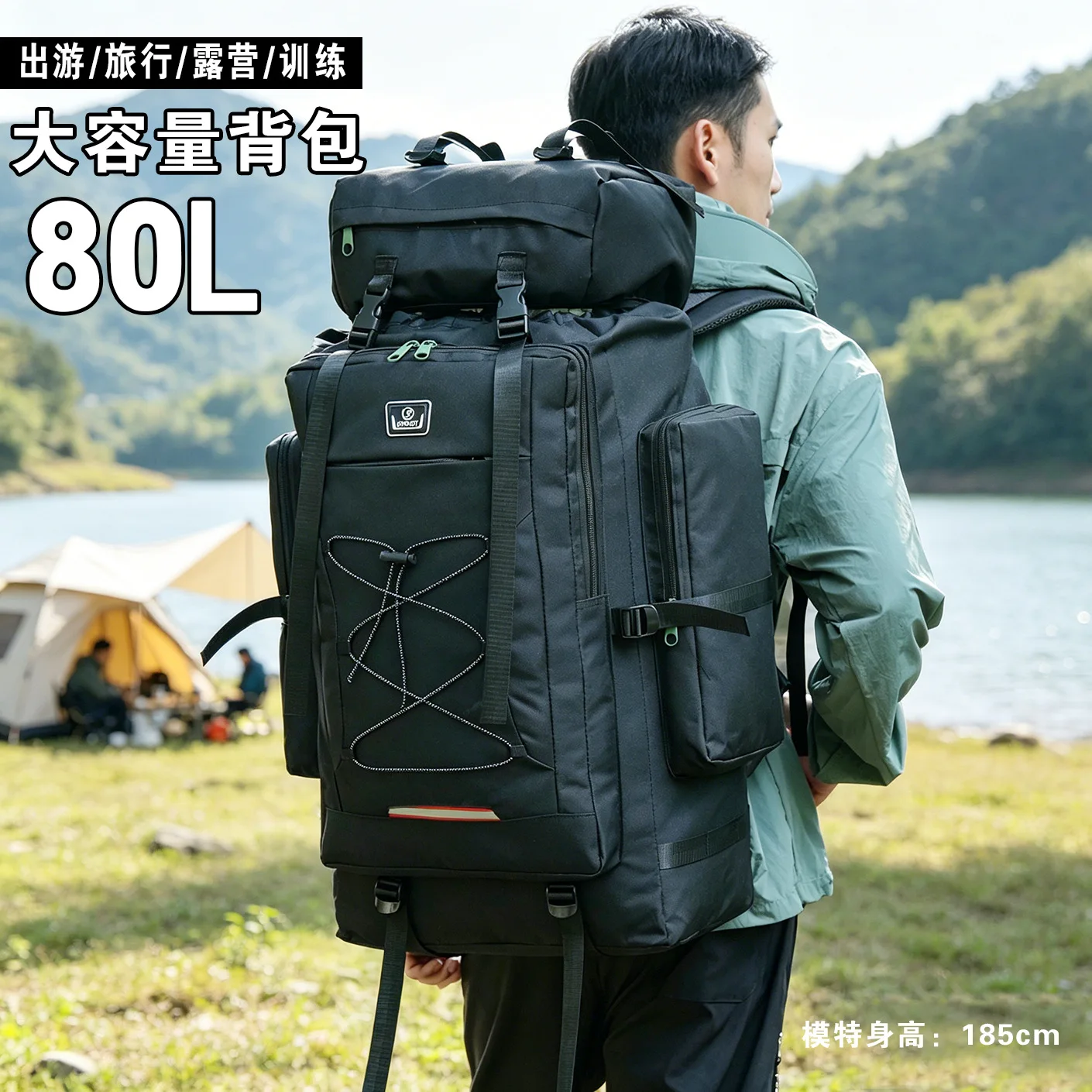 80L Tactical Hiking Backpack Men Large Capacity Water Resistant Rucksack Molle Outdoor Travel Daypack for Camping Trekking Bag