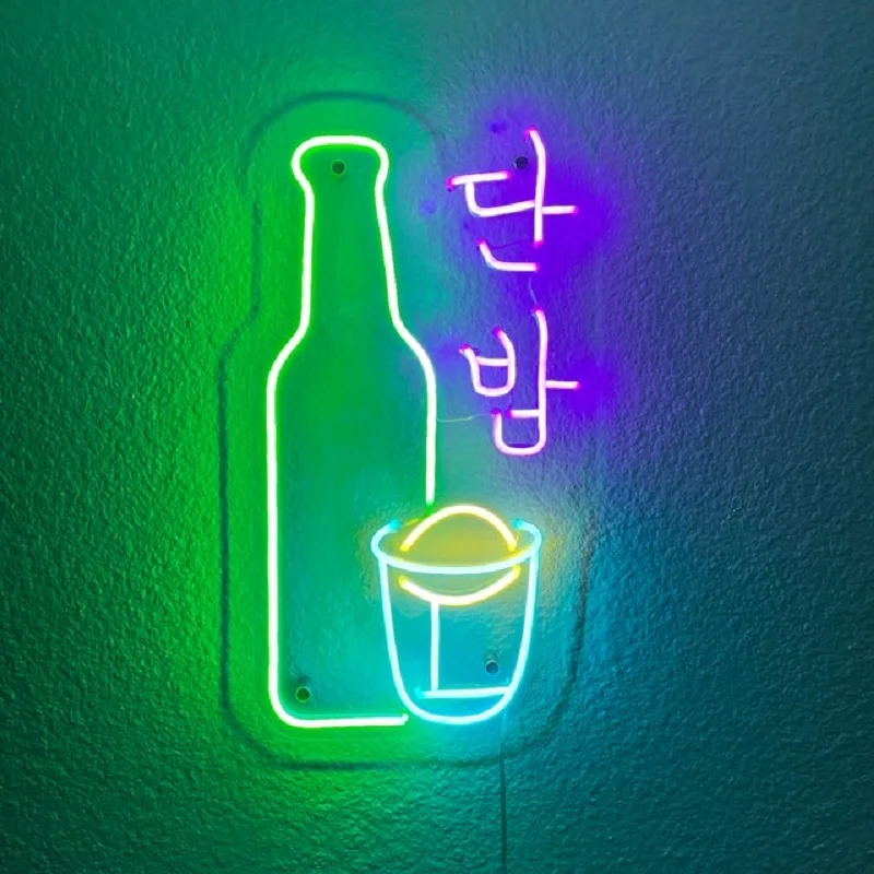 Korean Interior shochu Neon Sign Itaewon Soju LED Neon Neon Lights For Bar Pub Club Restaurant Korea Room INS Wall Decor Lamps