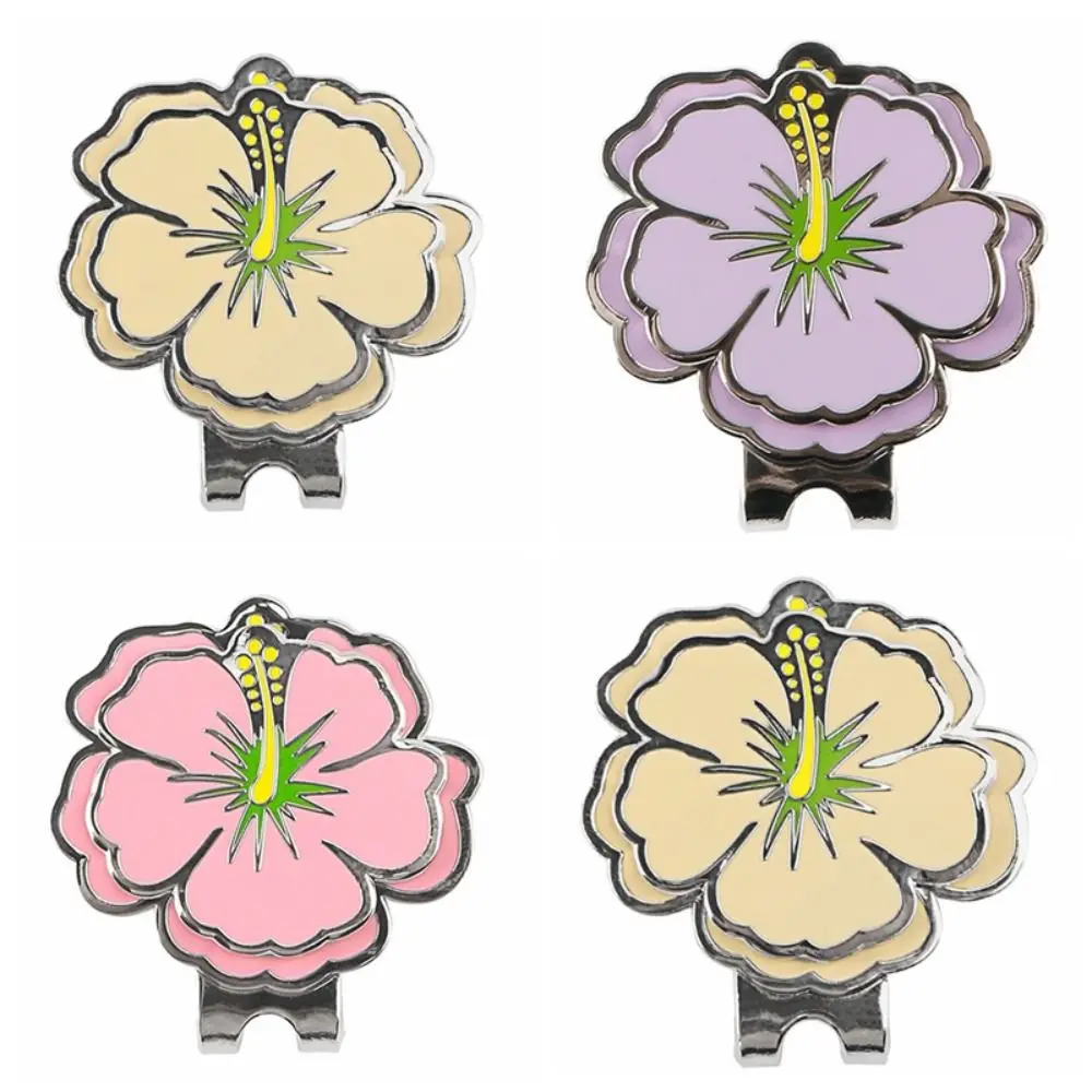 مشبك قبعة مغناطيسي، مشبك قبعة جولف على شكل زهرة الكرز الأصفر، مشبك قبعة جولف على شكل كرة مغناطيسية أرجوانية، مشبك قبعة #3