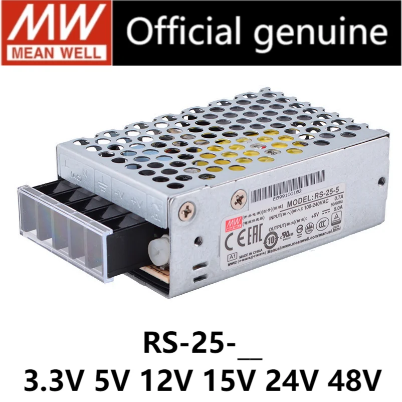 MEAN WELL RS-25-5 alimentatore Switching a uscita singola da 25W RS-25 5V 5A