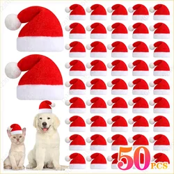 50PCS Christmas Pet Dog Cat Santa Hat Cosplay Hats  Pet Costume Ornaments   Christmas Party Pet Supplies Christmas Decorations