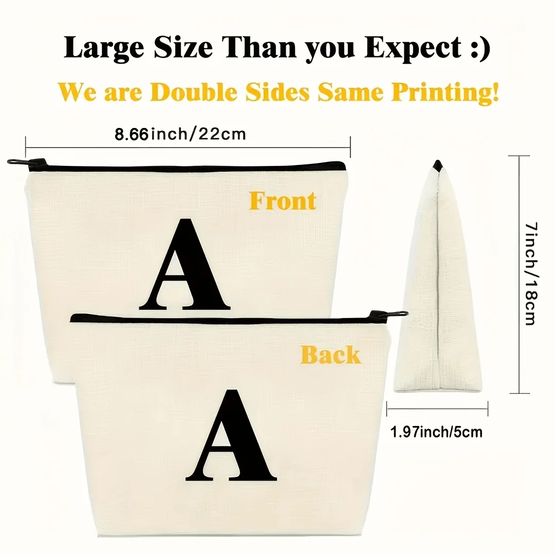 Borsa per il trucco con citazione ispiratrice tedesca - "Es è wonderbar, dich um unsher" - Astuccio cosmetico bianco con accenti a cuore, organizzare