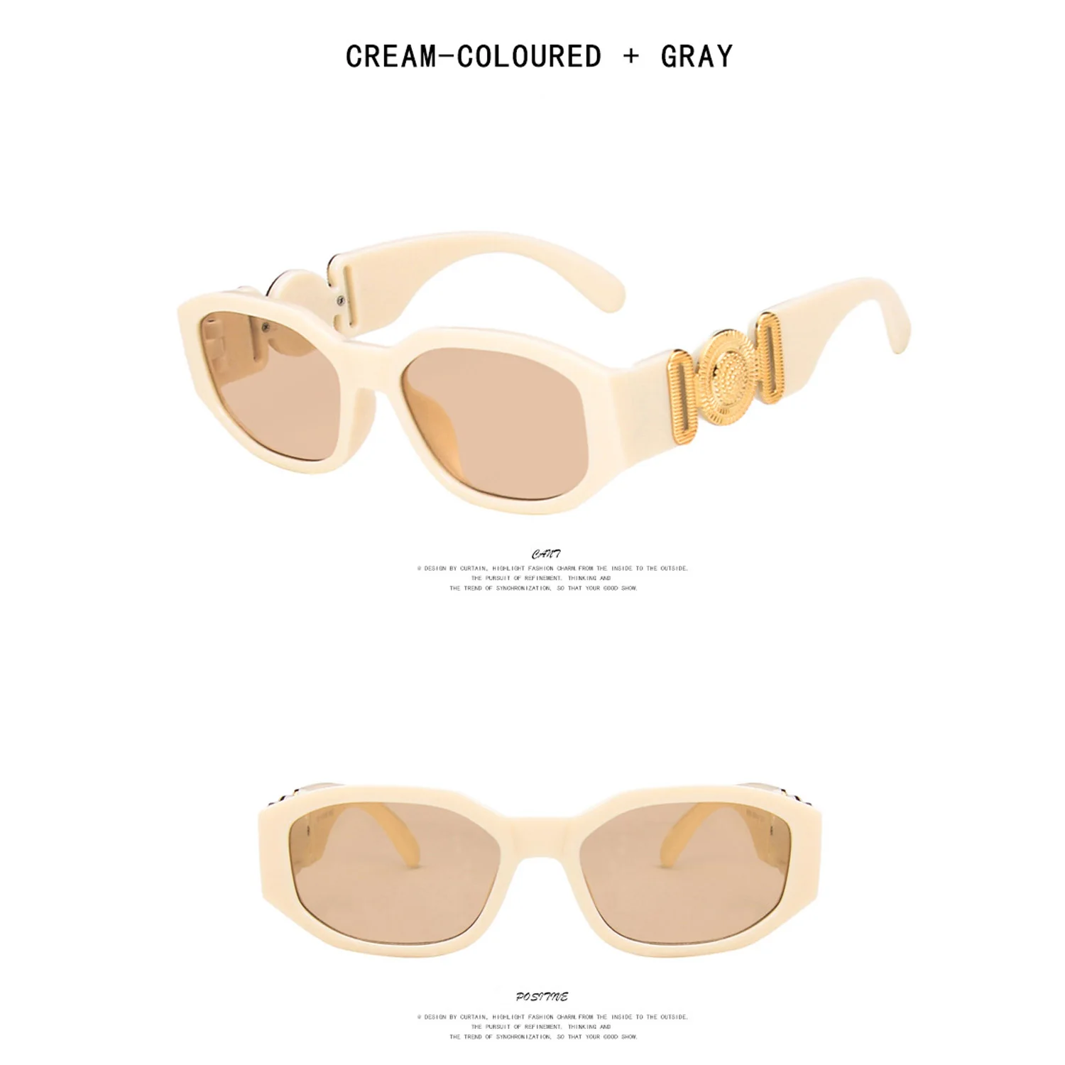 Kleine Polygon Quadratische Schwarze Sonnenbrille für Frauen Mode Marke Gradient Ins Heiße Sonnenbrille Männer Hip Hop Brillen UV400 – Detail 12