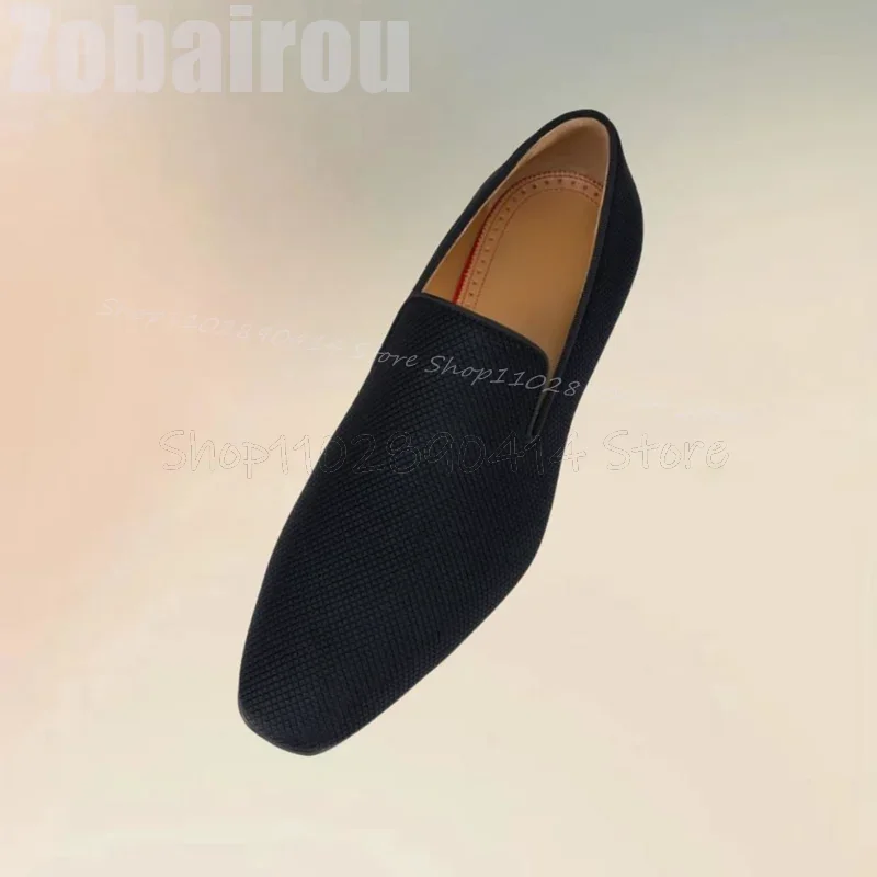 

Black Mesh Design Square Toe Low Top Men Loafers Fashion Slip On Men Shoes Luxury Handmade Party Banquet Office Men Casual Shoes