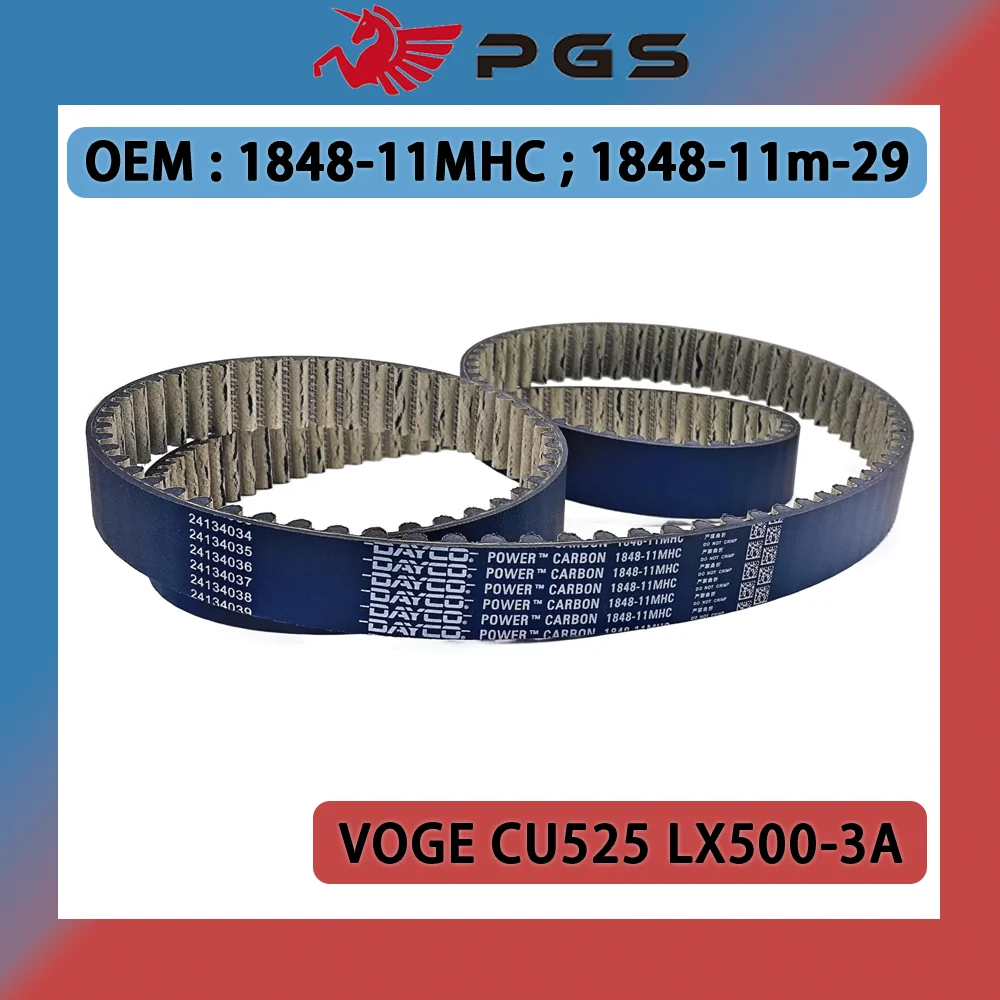 PGS-correa de transmisión para motocicleta, correa de motor extendida para VOGE CU525, LX500-3A, 1848-11m-29, Original DAYCO