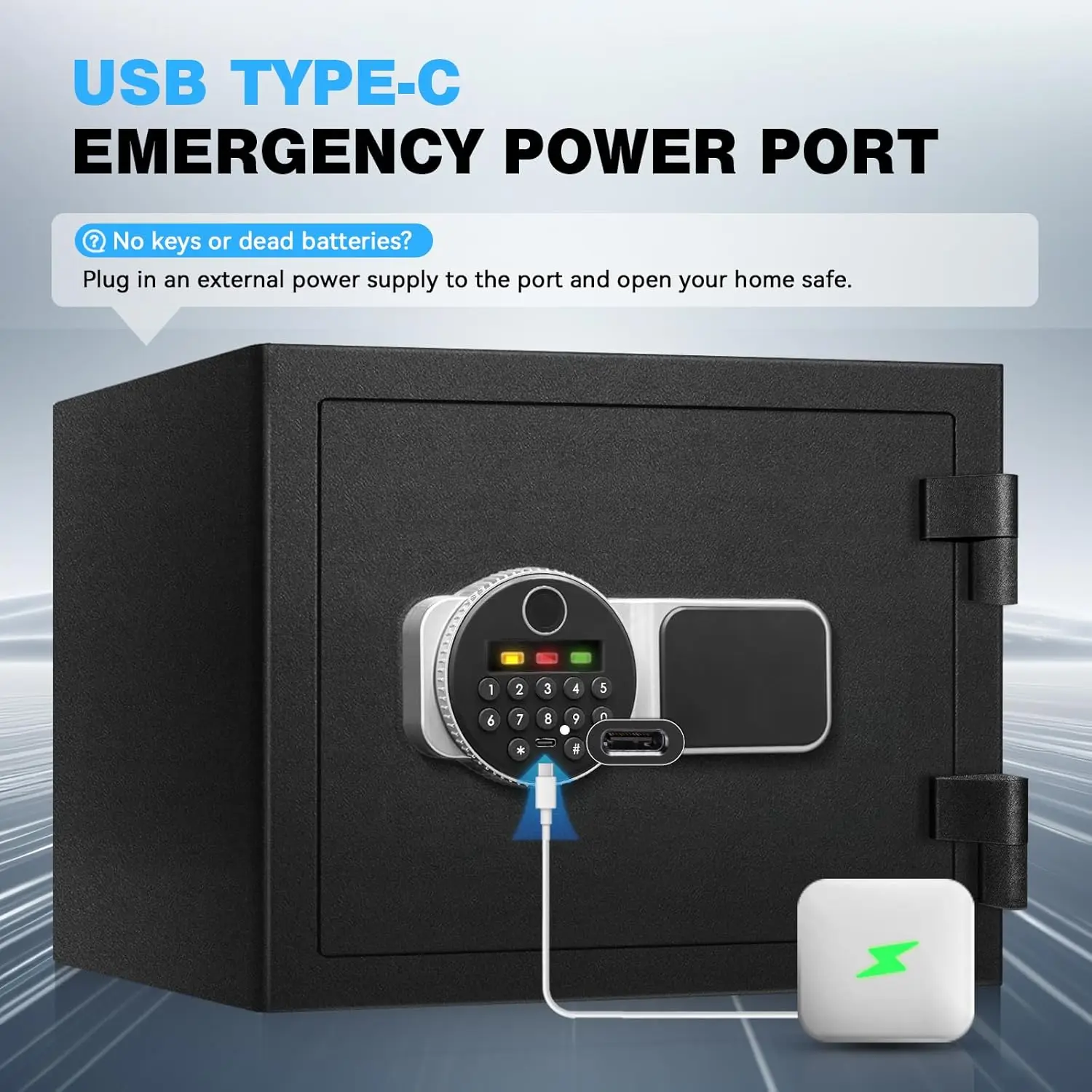 2.0 Cu Ft Fireproof Safe for Home, Safe Box with Biometric Fingerprint Lock, Digital Keypad, Removable Shelf & Keys, Home and Of