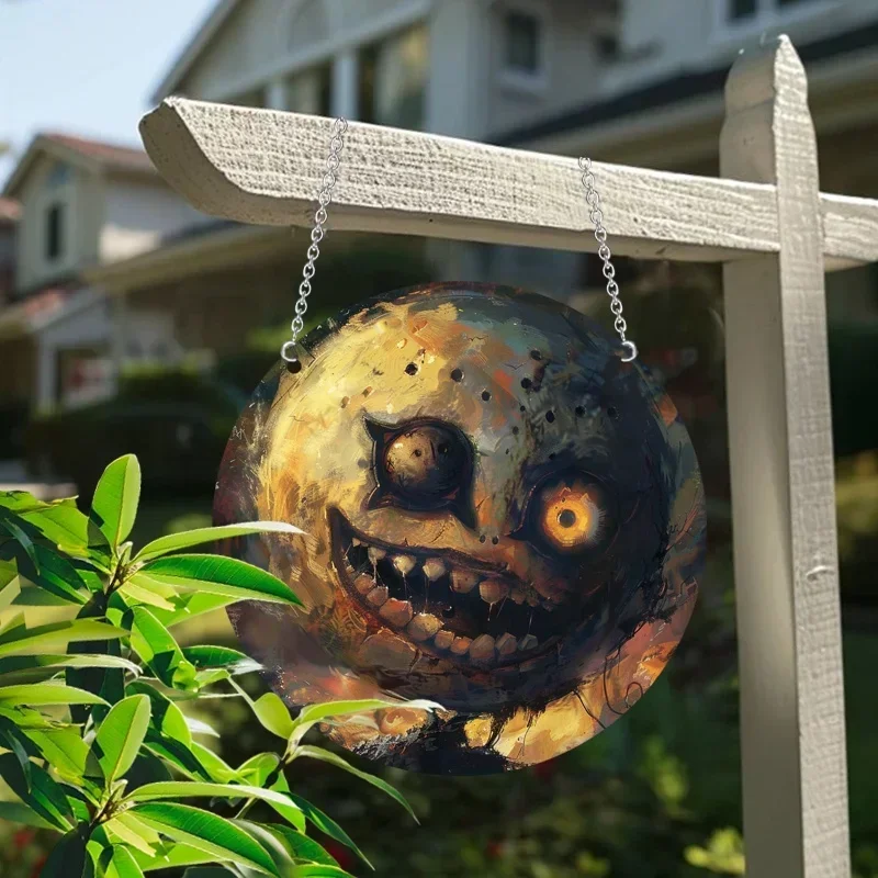 ديكور نافذة أكريليك مربع من Spooky Halloween Monster Suncatcher مثالي لغرفة النوم وغرفة المعيشة مثالي لعيد الهالوين وعيد الميلاد