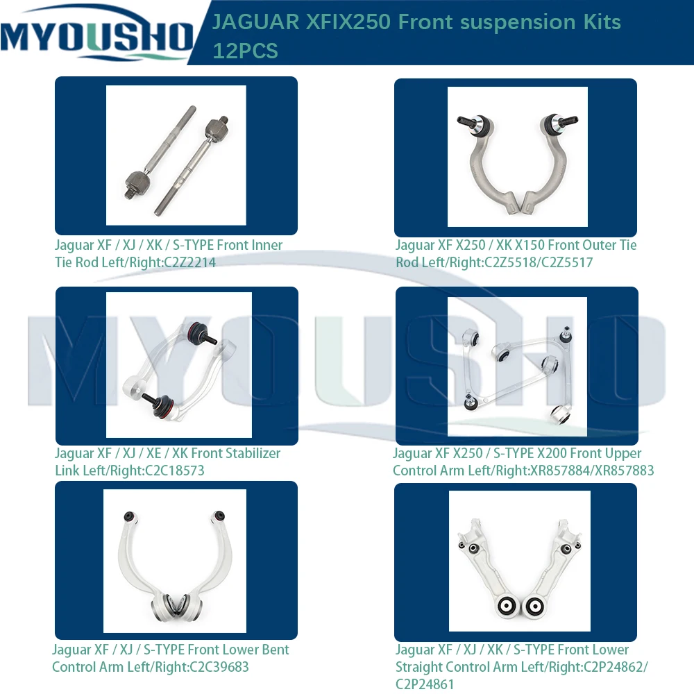 Myousho 12 stücke Vorderrad aufhängung Querlenker Kugelgelenk Stabilisator Zugstange Kits für Jaguar xj x350 x358 c2p24862 c2c39683