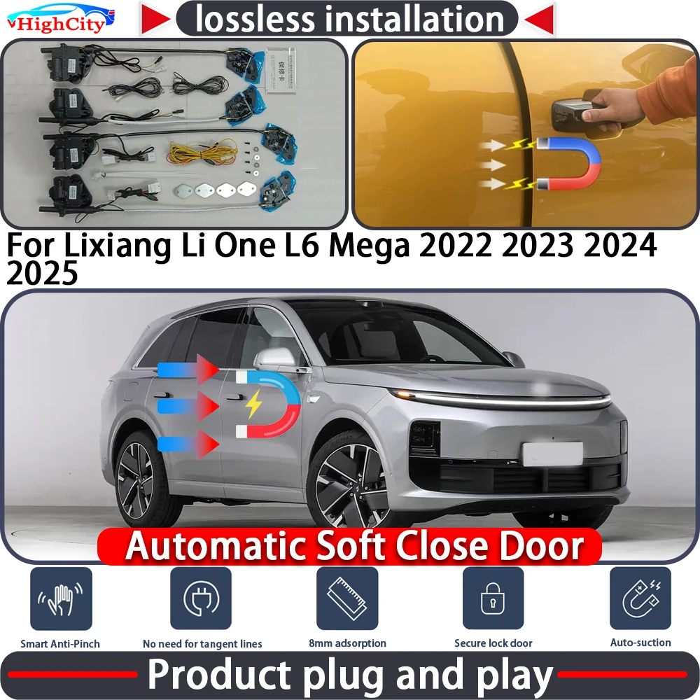 

HighCity Electric Closing Door Lock Actuator for Lixiang Li One L6 Mega 2022 2023 2024 2025 Soft Close Power Latch System Auto