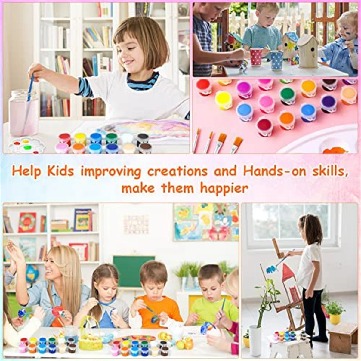 Gfc-140 PCS Acrylic Paint Set,12 Colors Acrylic Paint Strips for Kids&Adults Craft Paint,Perfect for Home Birthday Classroom