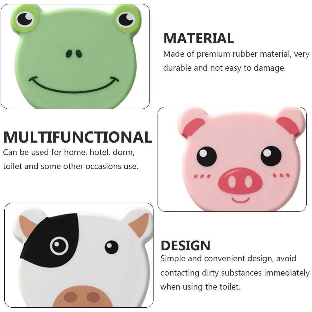 

5pcs Seat Premium Rubber Seat Lid Lifter Soft Durable Toilet Lid Handle For Home Hotel Dorm Use Toilet Accessories