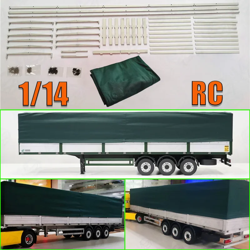 Decoration RC Simulation Semi-trailer Metal Box Tarpaulin Kit for RC Truck JXmodel Car