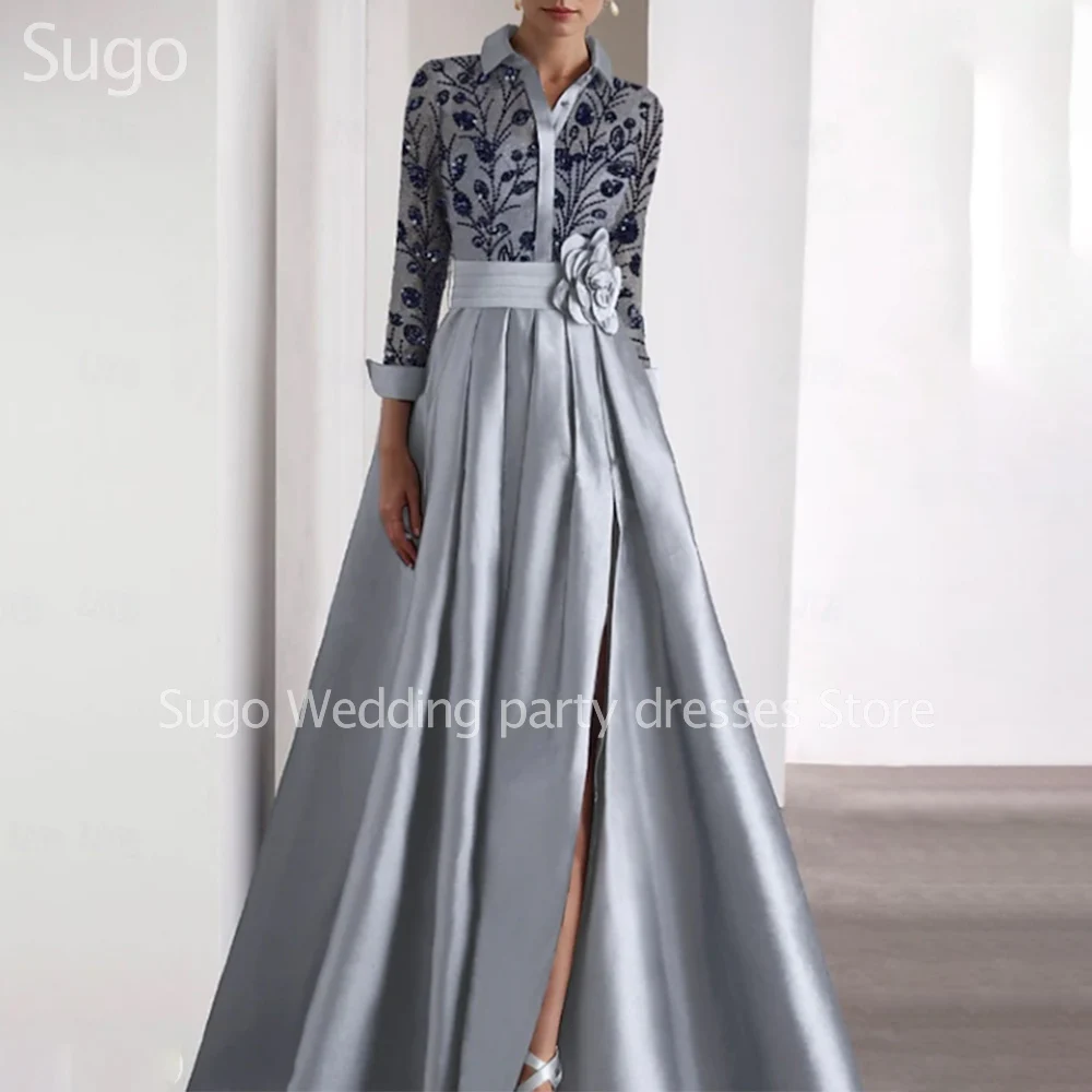 Customized Elegant Long Mother of the Bride Dresses V-Neck Floor-Length A-Line Wedding Guest Evening Party Groom Dress 2026