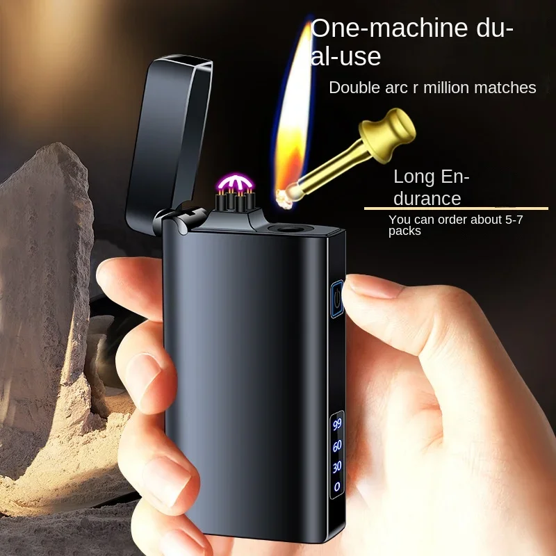 

Multifunction Double Arc Plasma Electric Lighter USB Rechargeable Two Types Flames Torch Outdoor Camping Windproof Lighter Men